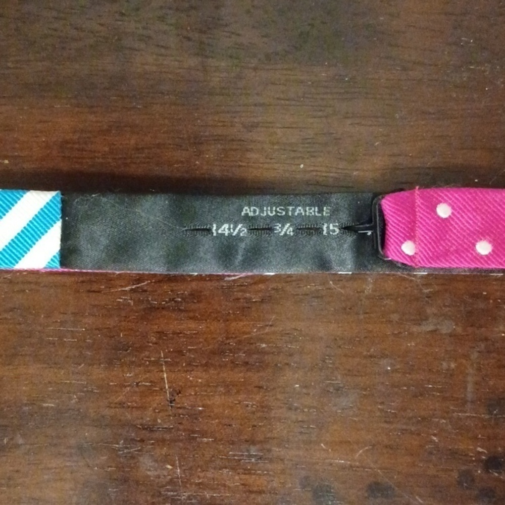 Polka-dot and Striped Reversible Bowtie - Picture 3 of 5